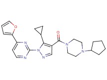 2-{4-[(4-cyclopentyl-1-piperazinyl)carbonyl]-5-cyclopropyl-1H-pyrazol-1-yl}-4-(2-furyl)pyrimidine