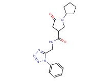 1-cyclopentyl-5-oxo-N-[(1-phenyl-1H-tetrazol-5-yl)methyl]-3-pyrrolidinecarboxamide