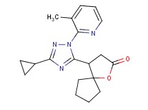 4-[3-cyclopropyl-1-(3-methylpyridin-2-yl)-1H-1,2,4-triazol-5-yl]-1-oxaspiro[4.4]nonan-2-one