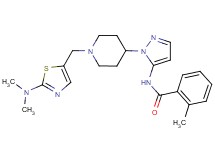 N-[1-(1-{[2-(dimethylamino)-1,3-thiazol-5-yl]methyl}-4-piperidinyl)-1H-pyrazol-5-yl]-2-methylbenzamide