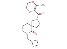 7-(cyclobutylmethyl)-2-[(3-methyl-5,6-dihydro-1,4-dioxin-2-yl)carbonyl]-2,7-diazaspiro[4.5]decan-6-one