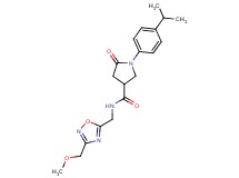 1-(4-isopropylphenyl)-N-{[3-(methoxymethyl)-1,2,4-oxadiazol-5-yl]methyl}-5-oxo-3-pyrrolidinecarboxamide