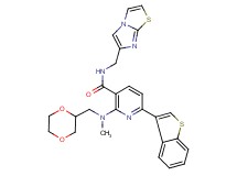 6-(1-benzothien-3-yl)-2-[(1,4-dioxan-2-ylmethyl)(methyl)amino]-N-(imidazo[2,1-b][1,3]thiazol-6-ylmethyl)nicotinamide