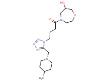 4-(4-{5-[(4-methylpiperidin-1-yl)methyl]-1H-tetrazol-1-yl}butanoyl)-1,4-oxazepan-6-ol