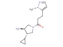 (3R*,4S*)-4-cyclopropyl-1-[3-(1-methyl-1H-pyrazol-5-yl)propanoyl]pyrrolidin-3-amine