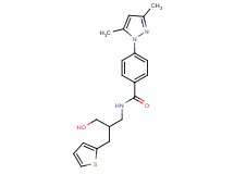 4-(3,5-dimethyl-1H-pyrazol-1-yl)-N-[3-hydroxy-2-(2-thienylmethyl)propyl]benzamide