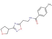 4-methyl-N-{2-[3-(tetrahydrofuran-3-yl)-1,2,4-oxadiazol-5-yl]ethyl}benzamide