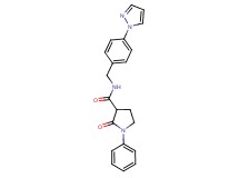 2-oxo-1-phenyl-N-[4-(1H-pyrazol-1-yl)benzyl]-3-pyrrolidinecarboxamide