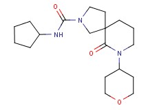 N-cyclopentyl-6-oxo-7-(tetrahydro-2H-pyran-4-yl)-2,7-diazaspiro[4.5]decane-2-carboxamide