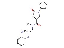 1-cyclopentyl-N-methyl-5-oxo-N-(2-quinoxalinylmethyl)-3-pyrrolidinecarboxamide