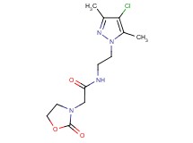 N-[2-(4-chloro-3,5-dimethyl-1H-pyrazol-1-yl)ethyl]-2-(2-oxo-1,3-oxazolidin-3-yl)acetamide