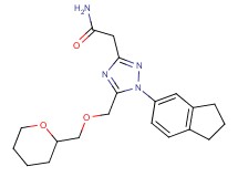 2-{1-(2,3-dihydro-1H-inden-5-yl)-5-[(tetrahydro-2H-pyran-2-ylmethoxy)methyl]-1H-1,2,4-triazol-3-yl}acetamide