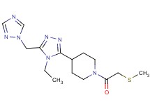 4-[4-ethyl-5-(1H-1,2,4-triazol-1-ylmethyl)-4H-1,2,4-triazol-3-yl]-1-[(methylthio)acetyl]piperidine