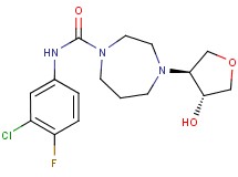 N-(3-chloro-4-fluorophenyl)-4-[(3S*,4R*)-4-hydroxytetrahydrofuran-3-yl]-1,4-diazepane-1-carboxamide