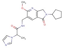 N-[(6-cyclopentyl-2-methoxy-5-oxo-6,7-dihydro-5H-pyrrolo[3,4-b]pyridin-3-yl)methyl]-2-(1H-imidazol-1-yl)propanamide
