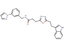 3-{5-[2-(1H-indol-3-yl)ethyl]-1,3,4-oxadiazol-2-yl}-N-[3-(1H-pyrazol-1-yl)benzyl]propanamide