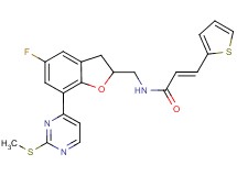 (2E)-N-({5-fluoro-7-[2-(methylthio)-4-pyrimidinyl]-2,3-dihydro-1-benzofuran-2-yl}methyl)-3-(2-thienyl)acrylamide