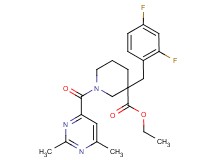 ethyl 3-(2,4-difluorobenzyl)-1-[(2,6-dimethyl-4-pyrimidinyl)carbonyl]-3-piperidinecarboxylate