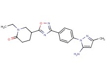 5-{3-[4-(5-amino-3-methyl-1H-pyrazol-1-yl)phenyl]-1,2,4-oxadiazol-5-yl}-1-ethyl-2-piperidinone