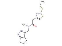 2-[2-(ethylthio)-1,3-thiazol-4-yl]-N-methyl-N-(2,4,5,6-tetrahydrocyclopenta[c]pyrazol-3-ylmethyl)acetamide