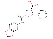 (3S*,4R*)-1-[(1,3-benzodioxol-5-ylamino)carbonyl]-4-pyridin-3-ylpyrrolidine-3-carboxylic acid