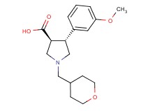 (3S*,4R*)-4-(3-methoxyphenyl)-1-(tetrahydro-2H-pyran-4-ylmethyl)-3-pyrrolidinecarboxylic acid