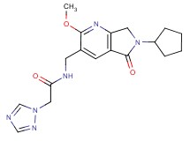 N-[(6-cyclopentyl-2-methoxy-5-oxo-6,7-dihydro-5H-pyrrolo[3,4-b]pyridin-3-yl)methyl]-2-(1H-1,2,4-triazol-1-yl)acetamide