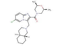 (4aS*,8aR*)-2-[(6-chloro-2-{[(2R*,6S*)-2,6-dimethyl-4-morpholinyl]carbonyl}imidazo[1,2-a]pyridin-3-yl)methyl]decahydroisoquinoline