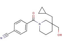 4-{[3-(cyclopropylmethyl)-3-(hydroxymethyl)-1-piperidinyl]carbonyl}benzonitrile