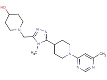 1-({4-methyl-5-[1-(6-methylpyrimidin-4-yl)piperidin-4-yl]-4H-1,2,4-triazol-3-yl}methyl)piperidin-4-ol