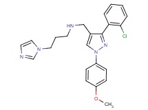 N-{[3-(2-chlorophenyl)-1-(4-methoxyphenyl)-1H-pyrazol-4-yl]methyl}-3-(1H-imidazol-1-yl)-1-propanamine