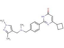 6-cyclobutyl-2-(4-{[[(1,3-dimethyl-1H-pyrazol-4-yl)methyl](methyl)amino]methyl}phenyl)pyrimidin-4(3H)-one