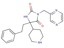 5-(2-phenylethyl)-5-piperidin-4-yl-3-(pyrazin-2-ylmethyl)imidazolidine-2,4-dione