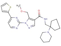 5-(methoxymethyl)-N-{[1-(1-piperidinyl)cyclopentyl]methyl}-1-[4-(2-thienyl)-2-pyrimidinyl]-1H-pyrazole-4-carboxamide
