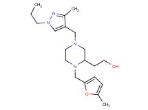 2-{1-[(5-methyl-2-furyl)methyl]-4-[(3-methyl-1-propyl-1H-pyrazol-4-yl)methyl]-2-piperazinyl}ethanol