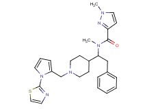 N,1-dimethyl-N-[2-phenyl-1-(1-{[1-(1,3-thiazol-2-yl)-1H-pyrrol-2-yl]methyl}-4-piperidinyl)ethyl]-1H-pyrazole-3-carboxamide