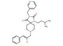 8-[(2Z)-2-chloro-3-phenyl-2-propen-1-yl]-1-(3-methylbutyl)-3-(3-pyridinylmethyl)-1,3,8-triazaspiro[4.5]decane-2,4-dione