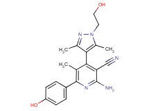 2-amino-4-[1-(2-hydroxyethyl)-3,5-dimethyl-1H-pyrazol-4-yl]-6-(4-hydroxyphenyl)-5-methylnicotinonitrile