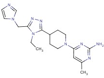 4-{4-[4-ethyl-5-(1H-imidazol-1-ylmethyl)-4H-1,2,4-triazol-3-yl]piperidin-1-yl}-6-methylpyrimidin-2-amine