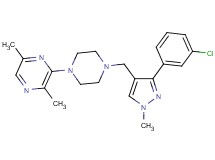 3-(4-{[3-(3-chlorophenyl)-1-methyl-1H-pyrazol-4-yl]methyl}-1-piperazinyl)-2,5-dimethylpyrazine