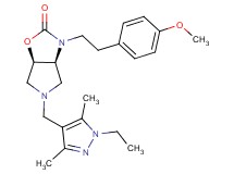 (3aS*,6aR*)-5-[(1-ethyl-3,5-dimethyl-1H-pyrazol-4-yl)methyl]-3-[2-(4-methoxyphenyl)ethyl]hexahydro-2H-pyrrolo[3,4-d][1,3]oxazol-2-one