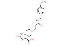 8-{3-[(4-methoxybenzyl)amino]-3-oxopropyl}-2-oxo-1,8-diazaspiro[4.5]decane-4-carboxylic acid