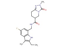 N-[(2-ethyl-5-fluoro-3-methyl-1H-indol-7-yl)methyl]-2-methyl-3-oxo-2,3,5,6,7,8-hexahydro[1,2,4]triazolo[4,3-a]pyridine-6-carboxamide