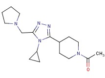 1-acetyl-4-[4-cyclopropyl-5-(pyrrolidin-1-ylmethyl)-4H-1,2,4-triazol-3-yl]piperidine