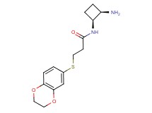 N-[(1S*,2R*)-2-aminocyclobutyl]-3-(2,3-dihydro-1,4-benzodioxin-6-ylthio)propanamide