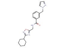 N-[(3-cyclohexyl-1,2,4-oxadiazol-5-yl)methyl]-3-(1H-pyrazol-1-ylmethyl)benzamide