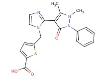 5-{[2-(1,5-dimethyl-3-oxo-2-phenyl-2,3-dihydro-1H-pyrazol-4-yl)-1H-imidazol-1-yl]methyl}thiophene-2-carboxylic acid