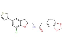 2-(1,3-benzodioxol-5-yl)-N-{[7-chloro-5-(3-thienyl)-2,3-dihydro-1-benzofuran-2-yl]methyl}acetamide