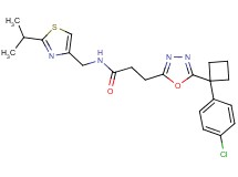 3-{5-[1-(4-chlorophenyl)cyclobutyl]-1,3,4-oxadiazol-2-yl}-N-[(2-isopropyl-1,3-thiazol-4-yl)methyl]propanamide