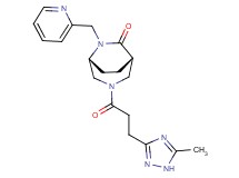 (1S*,5R*)-3-[3-(5-methyl-1H-1,2,4-triazol-3-yl)propanoyl]-6-(2-pyridinylmethyl)-3,6-diazabicyclo[3.2.2]nonan-7-one